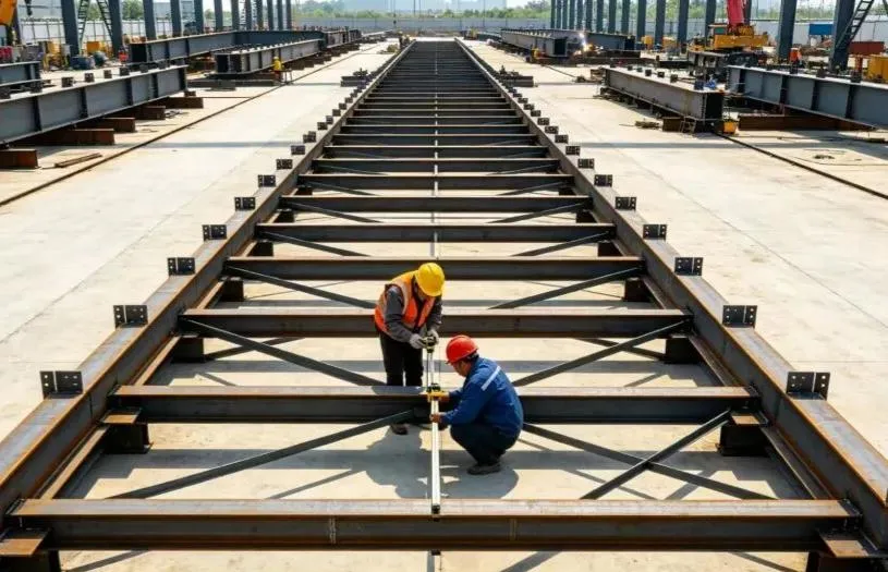 Montaje de estructura de acero en sitio + Flujo de trabajo de construcción de elevación integral + Consideraciones clave