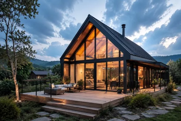 Construcción de casas de vacaciones con estructura de acero ligero