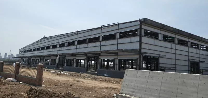 Construcción modular prefabricada de almacén logístico con marco de acero