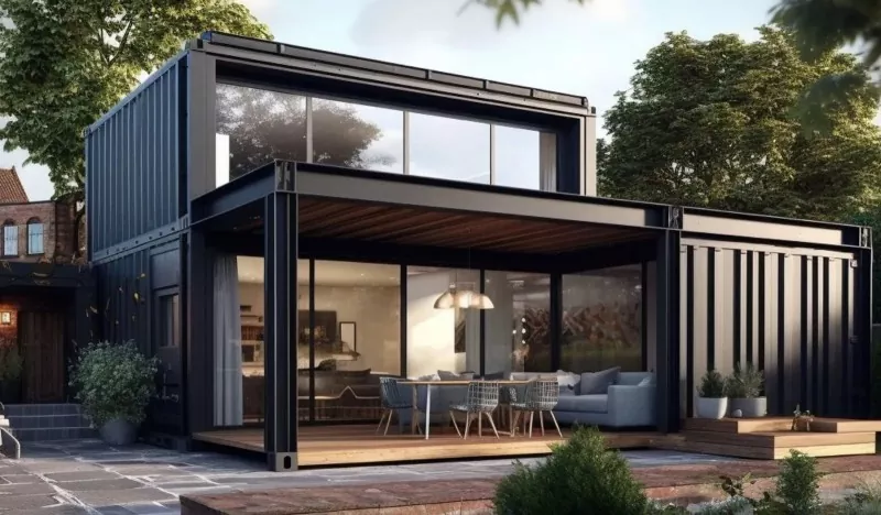 Construcción de acero de la casa contenedor del área escénica Construcción de acero de la casa contenedor del área escénica