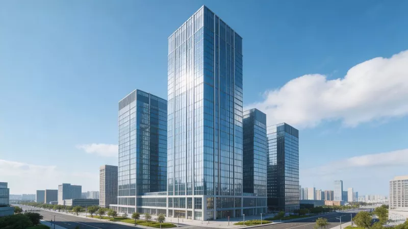 Construcción de torre financiera con estructura de acero