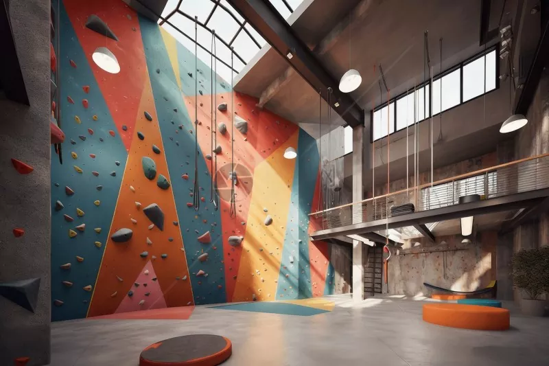 Gimnasio de escalada interior estructurado de acero
